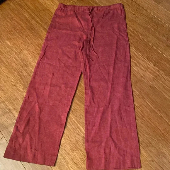 Lafayette 148 women’s 100% linen pants - red - size 12 - great condition - Picture 1 of 6